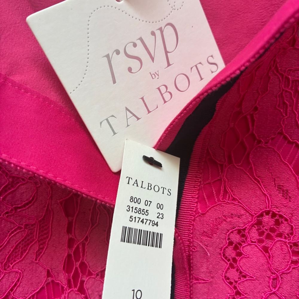 NWT: RSVP for Talbots Navy Corded Pink Lace Jacket Size 10 - Picture 4 of 7